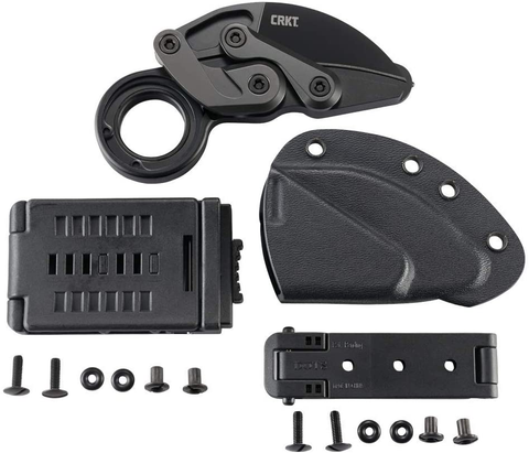 Image of CRKT Provoke First Responder Folding Pocket Knife: Morphing Karambit, D2 Blade Steel, Kinematic Pivot Action, Integrated Safety Lock, Low Profile Pocket Clip, Glass Breaker, Sheath 4042