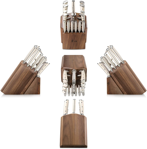 Image of Cangshan S1 Series 1022599 German Steel Forged 17-Piece Knife Block Set , Walnut