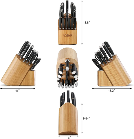 Image of Saveur Selects 1026320 German Steel Forged 17-Piece Knife Block Set