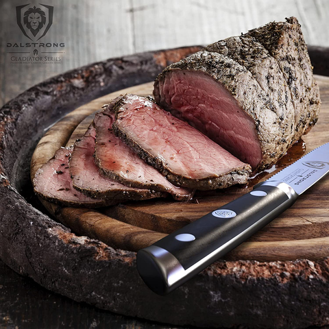 Image of DALSTRONG Steak Knives - Set of 4 - Serrated Blade - Gladiator Series - Forged German High-Carbon Steel - W/Sheaths