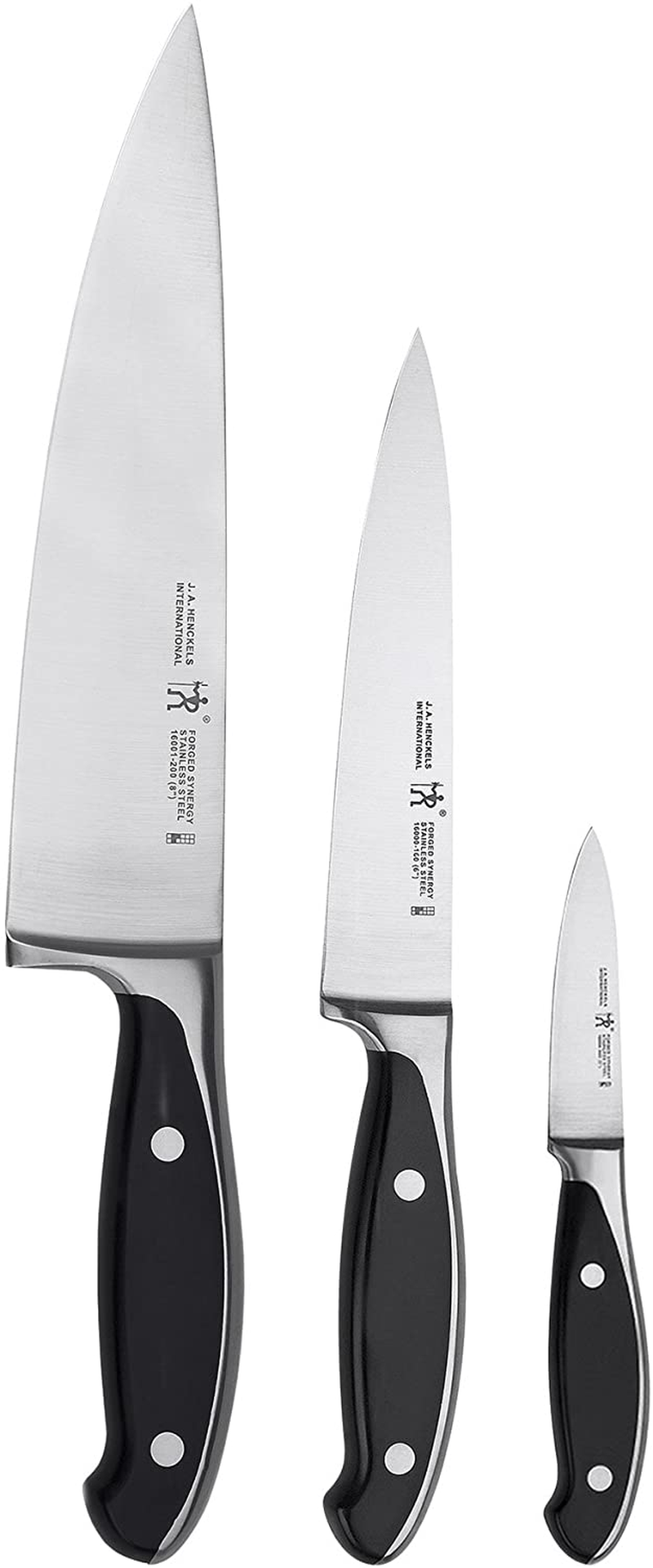 HENCKELS - 16021-000 HENCKELS Forged Synergy Starter Knife Set, 3-Piece, Black/Stainless Steel