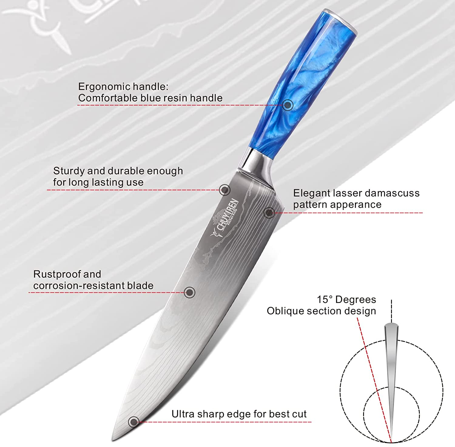 Kitchen Chef Knife Set 8 PCS, 3.5-8" 5Cr15Mov Stainless Steel High Carbon Boxed Knives with Ergonomic Handle, Professional Ultra Sharp Japanese Knives for Vegetable Fruit Meat Cutting, Business Gift