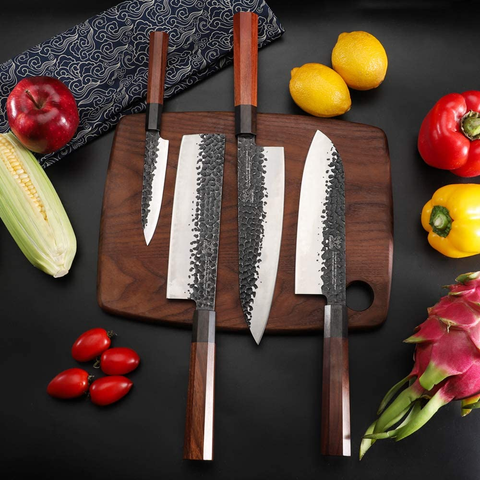 Image of FAMCÜTE 8 Inch Japanese Chef Knife, 3 Layer 9CR18MOV Clad Steel W/Octagon Handle Gyuto Sushi Knife for Home Kitchen & Restaurant
