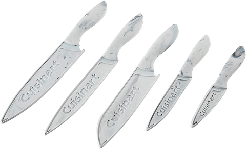 Image of Cuisinart C55-10PWM Advantage Ceramic-Coated Faux Knife Set, 10 PC, Marble