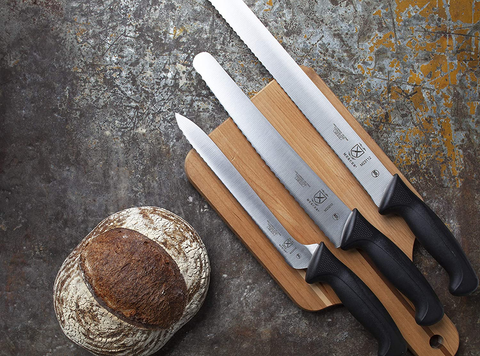 Image of Mercer Culinary M23210 Millennia 10-Inch Wide Wavy Edge Bread Knife, Black