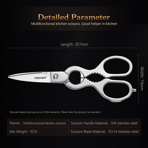 Image of HEZHEN 7PCS Kitchen Knives Set Professional Forging Damascus High Carbon Steel Chef Knife Santoku Bread Knife Utility Knife Fruit Knife 3Cr14 Multifunctional Kitchen Scissors 6Slot Black Walnut Block