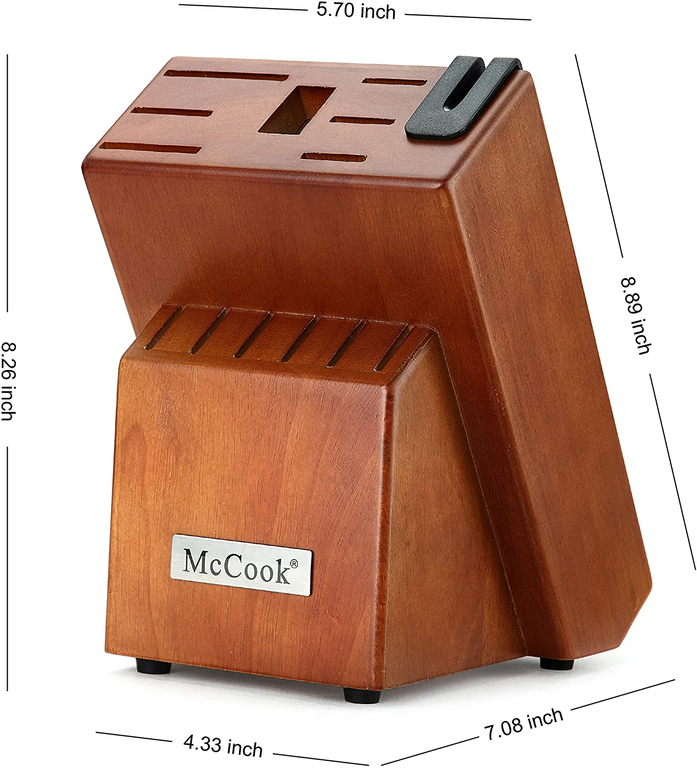 Mccook MC29 Knife Sets,15 Pieces German Stainless Steel Kitchen Knife Block Sets with Built-In Sharpener