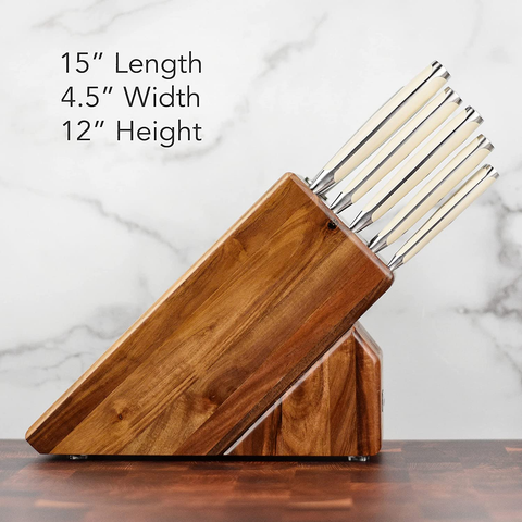 Image of Wusthof Classic Ikon Creme 10 Piece Knife Set with Acacia Block