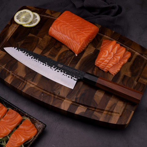 Image of 8 Inch Chef Knife by Findking-Dynasty Series-3 Layer 9CR18MOV Clad Steel W/Octagon Handle Gyuto Knife