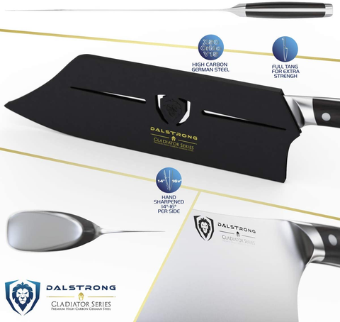 Image of DALSTRONG - Chef & Cleaver Hybrid Knife - 12" Extra-Large - "The 'Crixus" - Gladiator Series - German HC Steel - G10 Handle - W/Sheath - NSF Certified