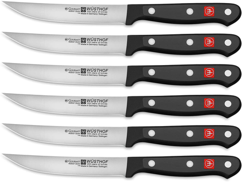 Image of Wusthof Gourmet Six 6-Piece German Precise Laser Cut High Carbon Stainless Steel Kitchen Steak Knife Set – Model 9728