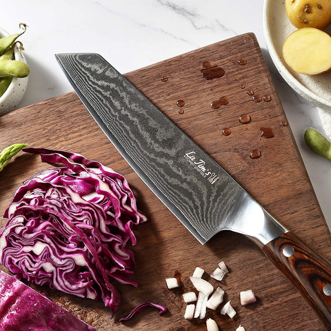 Image of Latim'S Professional Chef Knife 8 Inch,Damascus Kitchen Knives Made of Japanese VG-10 Stainless Steel with Unique Pattern,Ultra Sharp Blade and Ergonomic Handle