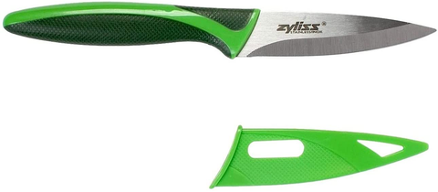 Image of ZYLISS Paring Knife with Sheath Cover, 3.5-Inch Stainless Steel Blade, Green