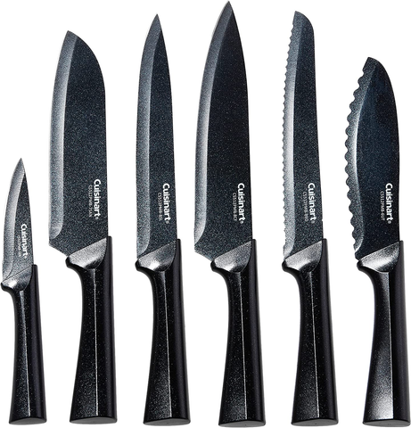 Image of Cuisinart C55-12PMB Advantage 12 Piece Metallic Knife Set with Blade Guards, Black