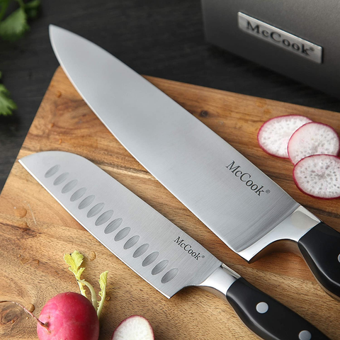 Image of Mccook MC25A Knife Sets,15 Pieces German Stainless Steel Kitchen Knife Block Set with Built-In Sharpener