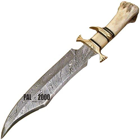 Image of Knives - Custom Handmade Inch Knife - Hand Forged Damascus Steel Knife - Knife with Sheath - (9871)