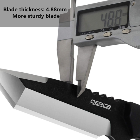 Image of Oerla TAC Knives OLX-004 Fixed Blade Outdoor Duty Straight Knife 420HC Stonewashed Steel Field Knife Camping Knife with G10 Handle Waist Clip EDC Kydex Sheath (Black)