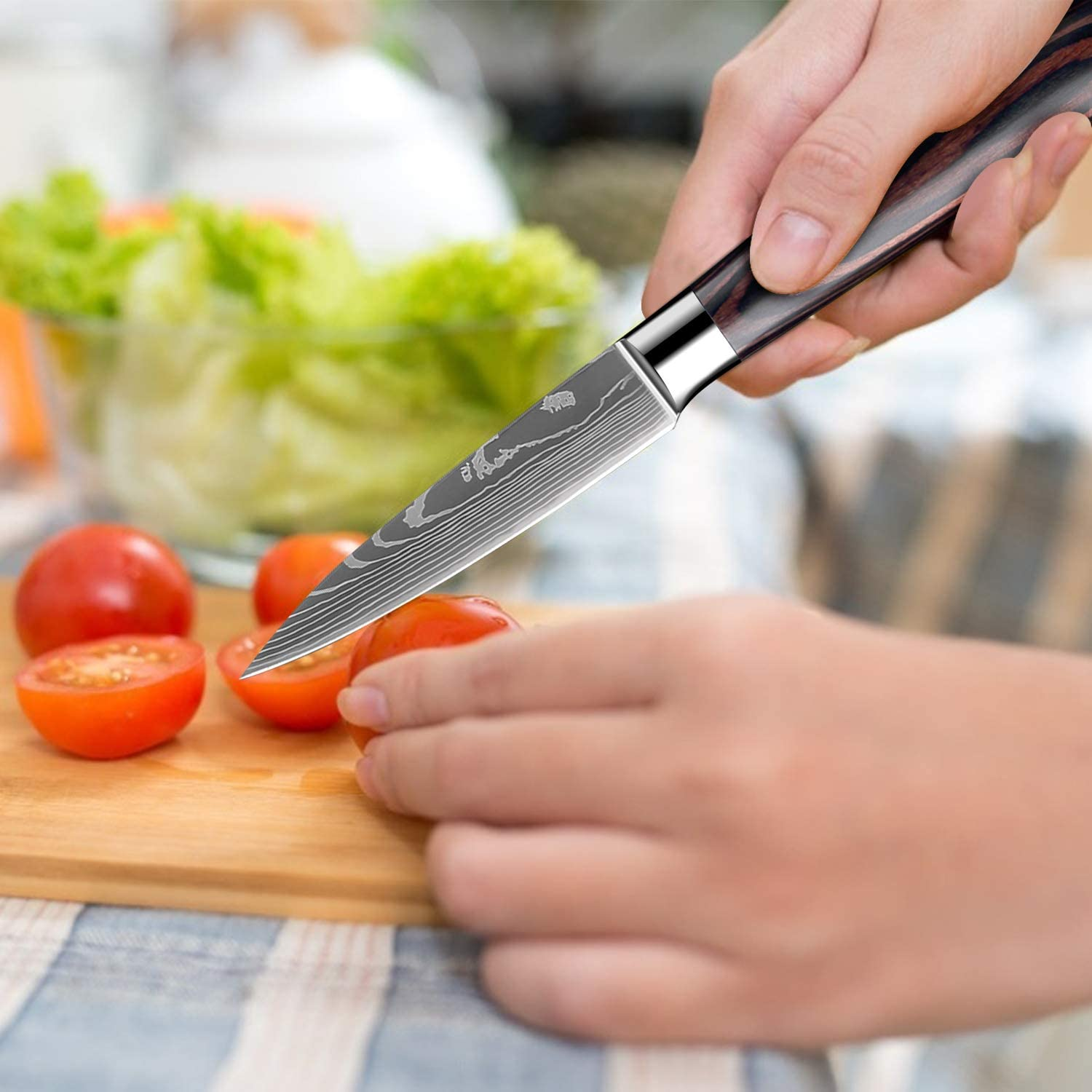 MDHAND Professional Kitchen Chef Knife Set, High-Carbon Stainless Steel Chef Knife Set with Cover, 5 Piece Knifes Set