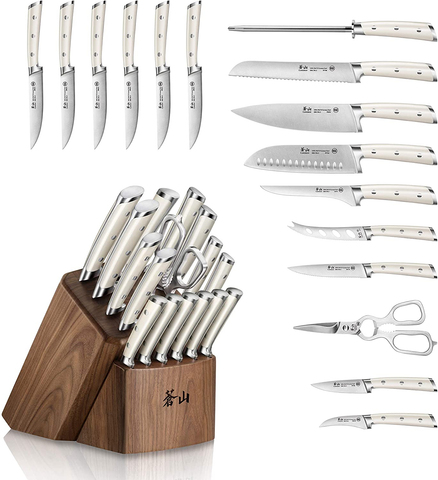 Image of Cangshan S1 Series 1022599 German Steel Forged 17-Piece Knife Block Set , Walnut