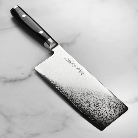 Image of Yaxell Ran plus 7" Chinese Chef'S Knife - Made in Japan - 67 Layers VG10 Damascus
