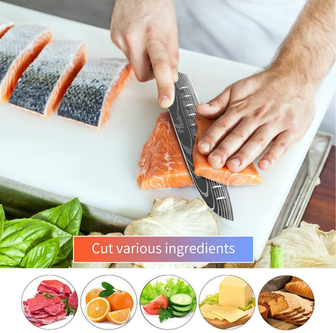 Image of MDHAND Professional Kitchen Chef Knife Set, High-Carbon Stainless Steel Chef Knife Set with Cover, 5 Piece Knifes Set