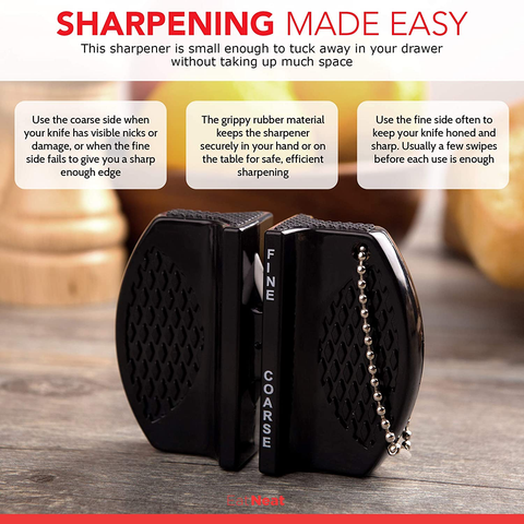 Image of Eatneat 12-Piece Kitchen Knife Set - 5 Black Stainless Steel Knives with Sheaths, Cutting Board, and a Sharpener - Razor Sharp Cutting Tools That Are Kitchen Essentials for New Home