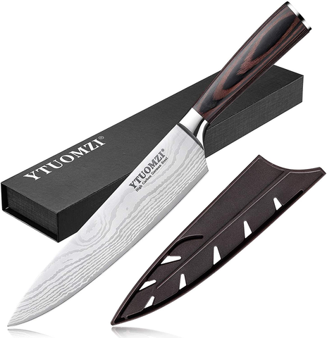 Image of Ytuomzi Chef'S Knife with Ergonomic Handle Professional Chef Knife 8 Inch Forged, Ultra Sharp Kitchen Knife Made of German High Carbon Stainless Steel (Chef Knife 8 Inch)