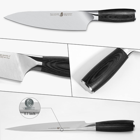 Image of TUO Kitchen Knife 8 Inch, Pro Chef Knife Cutting Knife Cooking Knife, High Carbon German Stainless Steel, Ergonomic Pakkawood Handle, Full Tang with Gift Box, Goshawk Series