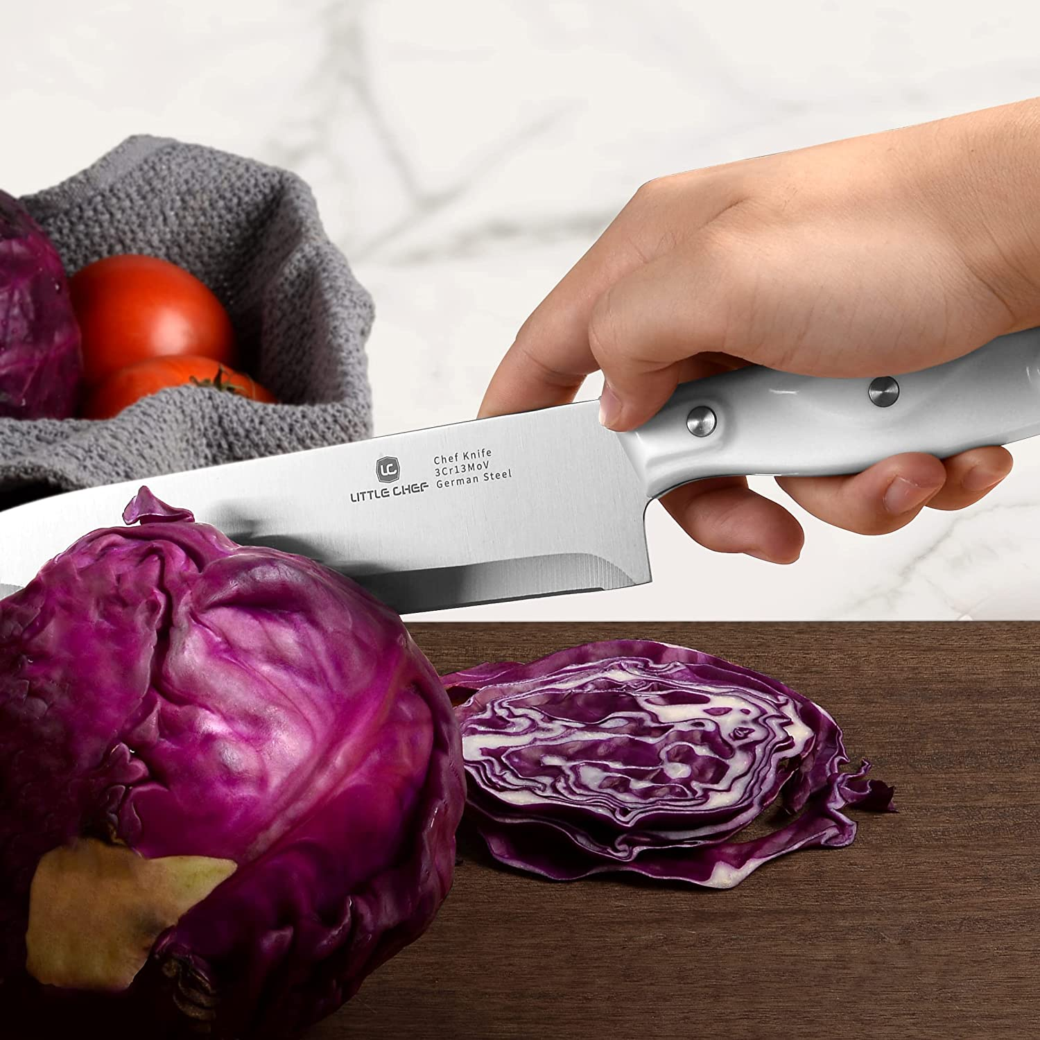 Chef Knife, Ultra Sharp Kitchen Knife, High Carbon Stainless Steel Chef Knife Set, 3-Pc, 8 Inch Chefs Knife, 4.5 Inch Utility Knife, 4 Inch Paring Knife