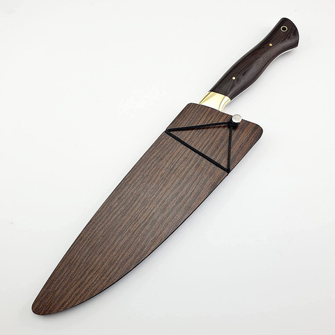 Image of SS-1 Vetus Multipurpose Chefs Knife with Finger Guard|8 Inches 12C27 Stainless Steel Super Sharp Chefs Knives| Ergonomic Wangy Handle Comes with Saya and Gift Box