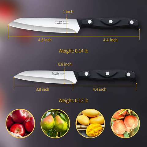Image of 2PCS Paring Knife - Little Cook Paring Knife Set - Ultra Sharp Kitchen Knife - Fruit Knife - German Stainless Steel - ABS Handle