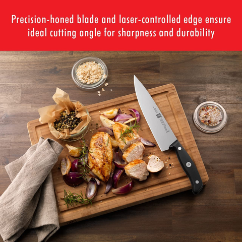 Image of ZWILLING Gourmet 8-Inch Chef’S Knife, Kitchen Knife, Black, Stainless Steel