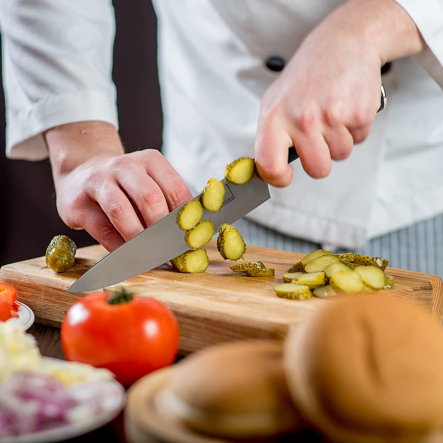 Imarku Chef Knife - Pro Kitchen Knife 8 Inch Chef'S Knives High Carbon German Stainless Steel Sharp Paring Knife with Ergonomic Handle (Blue Handle)