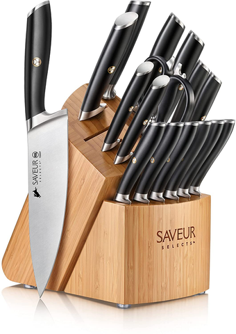 Image of Saveur Selects 1026320 German Steel Forged 17-Piece Knife Block Set