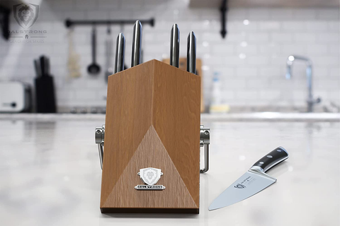 Image of DALSTRONG Knife Block Set - 5 Piece - Gladiator Series - with Modular, Multi-Level Block - German HC Stainless Steel - Premium ABS Polymer Handles - NSF Certified