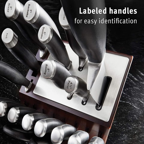 Image of Calphalon Contemporary Self-Sharpening 20-Piece Knife Block Set with Sharpin Technology, Black