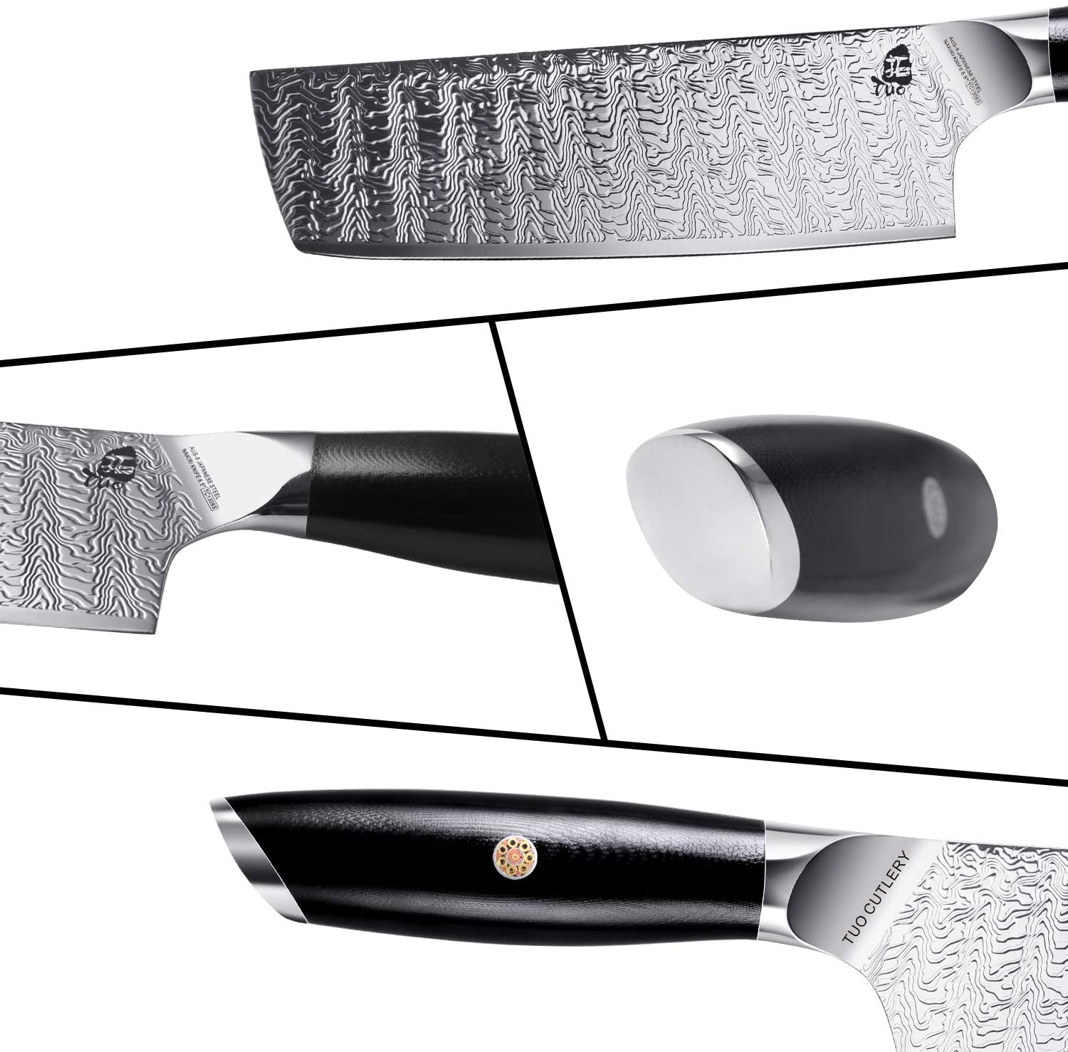 TUO Nakiri Knife - 6.5 Inch Vegetable Cleaver Knife, Asian Chef Knife Forged AUS-8 Japanese Stainless Steel, Meat Cleaver with G10 Full Tang Handle - Falcon S Series with Gift Box
