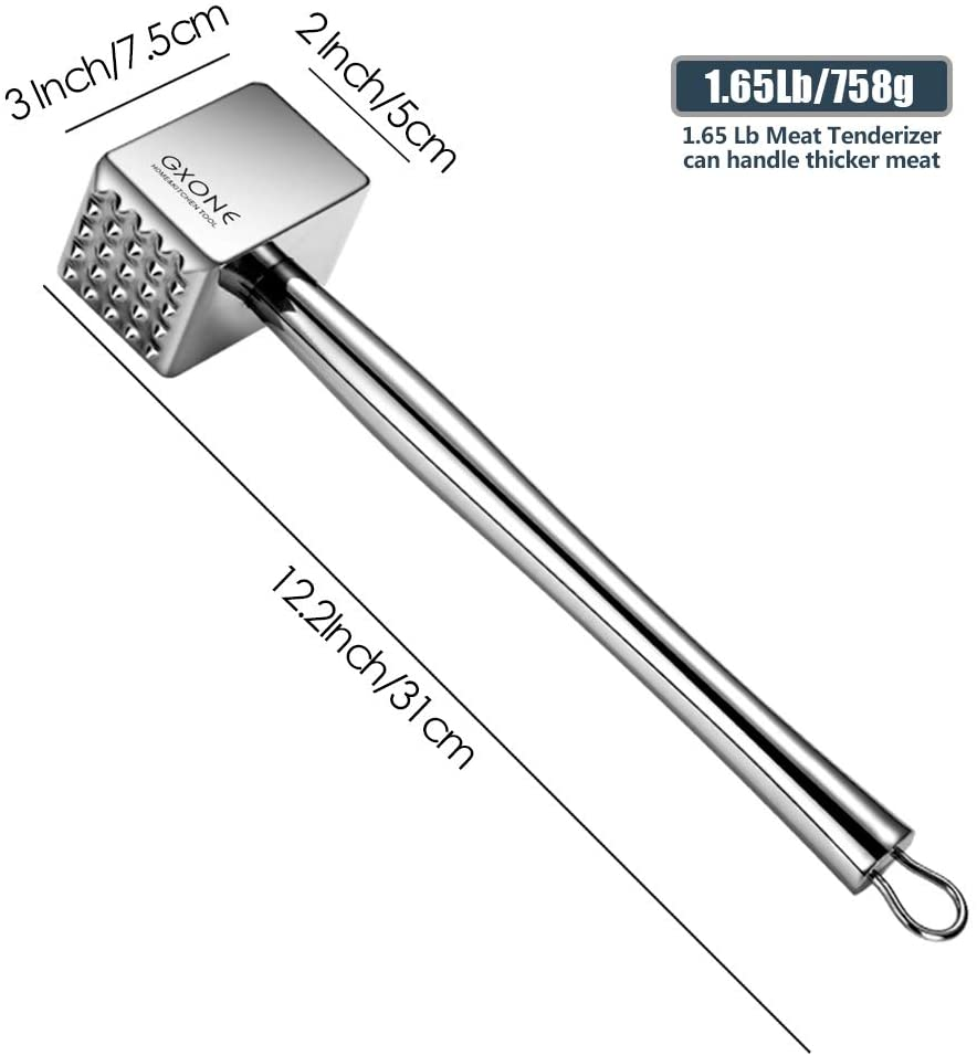 Meat Tenderizer,304 Stainless Steel Heavy Sturdy Meat Mallet/Pounder/Hammer Tool(1.65Lb)