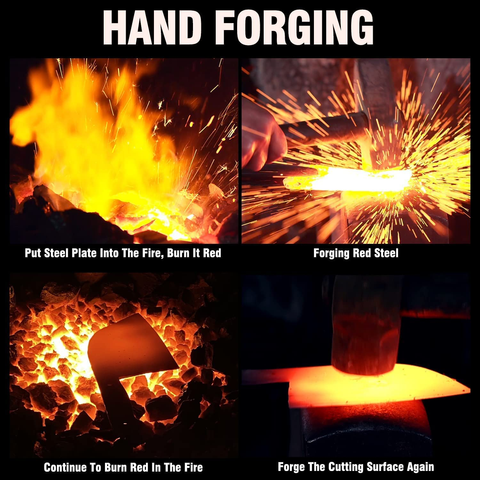 Image of ENOKING Serbian Chef Knife Meat Cleaver Forged Butcher Knife with Full Tang Handle Leather Sheath Kitchen Knife for Kitchen, Camping, BBQ