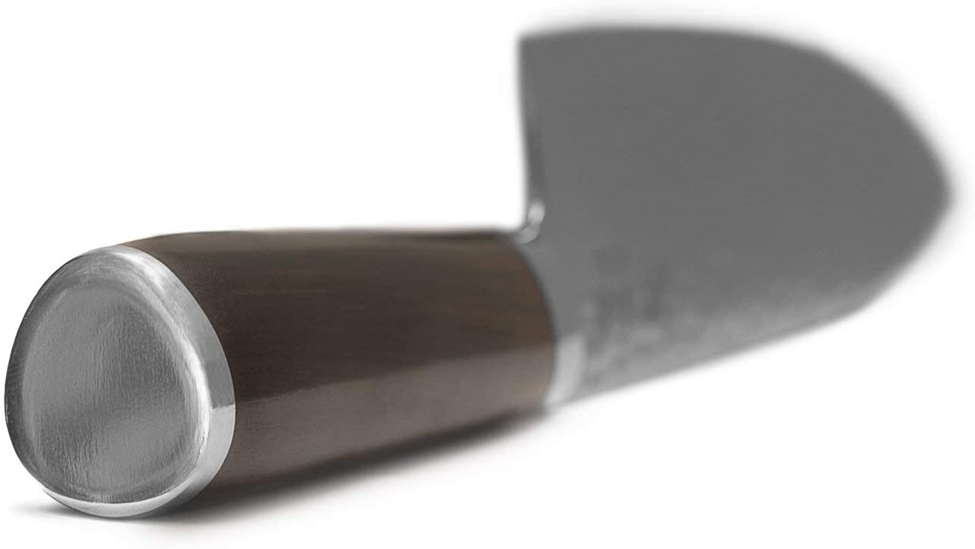 KAN Core Chef Knife 8-Inch VG-10 67 Layers Damascus Ambidextrous (Hammered VG-10 Blade, Ebony Wood Handle--Upgraded Version)