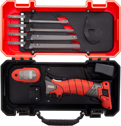 Image of BUBBA Pro Series Lithium-Ion Electric Fillet Knife with Non-Slip Grip Handle, 4 Ti-Nitride S.S. Coated Non-Stick Reciprocating Blades, Charger and Case for Fishing