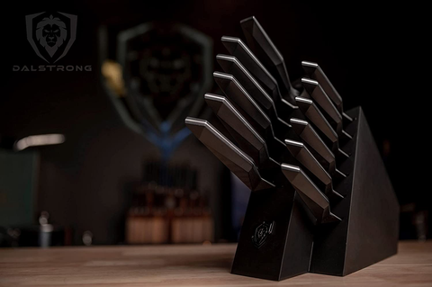 Image of DALSTRONG Knife Block Set - 12-Piece - Shadow Black Series - Black Titanium Nitride Coated - High Carbon - 7CR17MOV-X Vacuum Treated Steel - NSF Certified