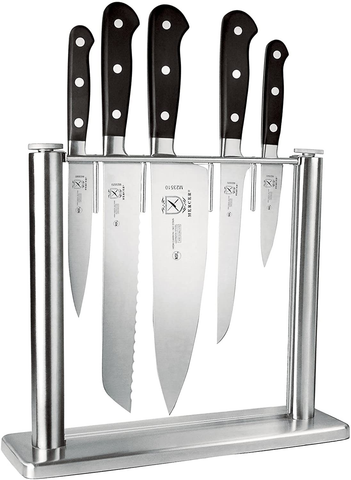 Image of Mercer Culinary M23500 Renaissance 6-Piece Forged Knife Block Set, Tempered Glass Block