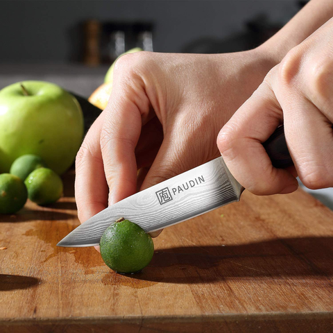 Image of Paring Knife - PAUDIN 3.5 Inch Kitchen Knife N8 German High Carbon Stainless Steel Knife, Fruit and Vegetable Cutting Chopping Carving Knives