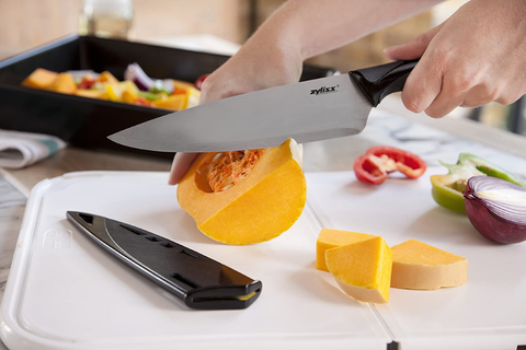 Image of ZYLISS 6 Piece Kitchen Knife Set with Sheath Covers, Stainless Steel