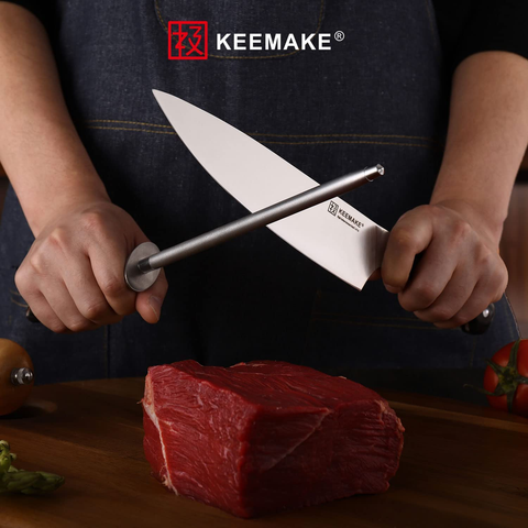 Image of KEEMAKE Knives Set for Kitchen Chef Knife Set Sharp Cooking Knives without Block German High Carbon Stainless Steel Professional Wood Handle Cutting Knives 6 Piece