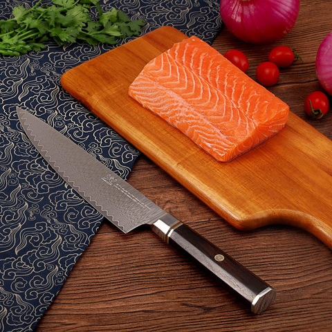 Image of FAMCÜTE 8" Chef'S Knife, Made of 67 Layers Damascus W/Octago Indonesian Ebony Handle Professional Japanese Gyuto Knife Have Razor Sharp and Superb Edge Retention
