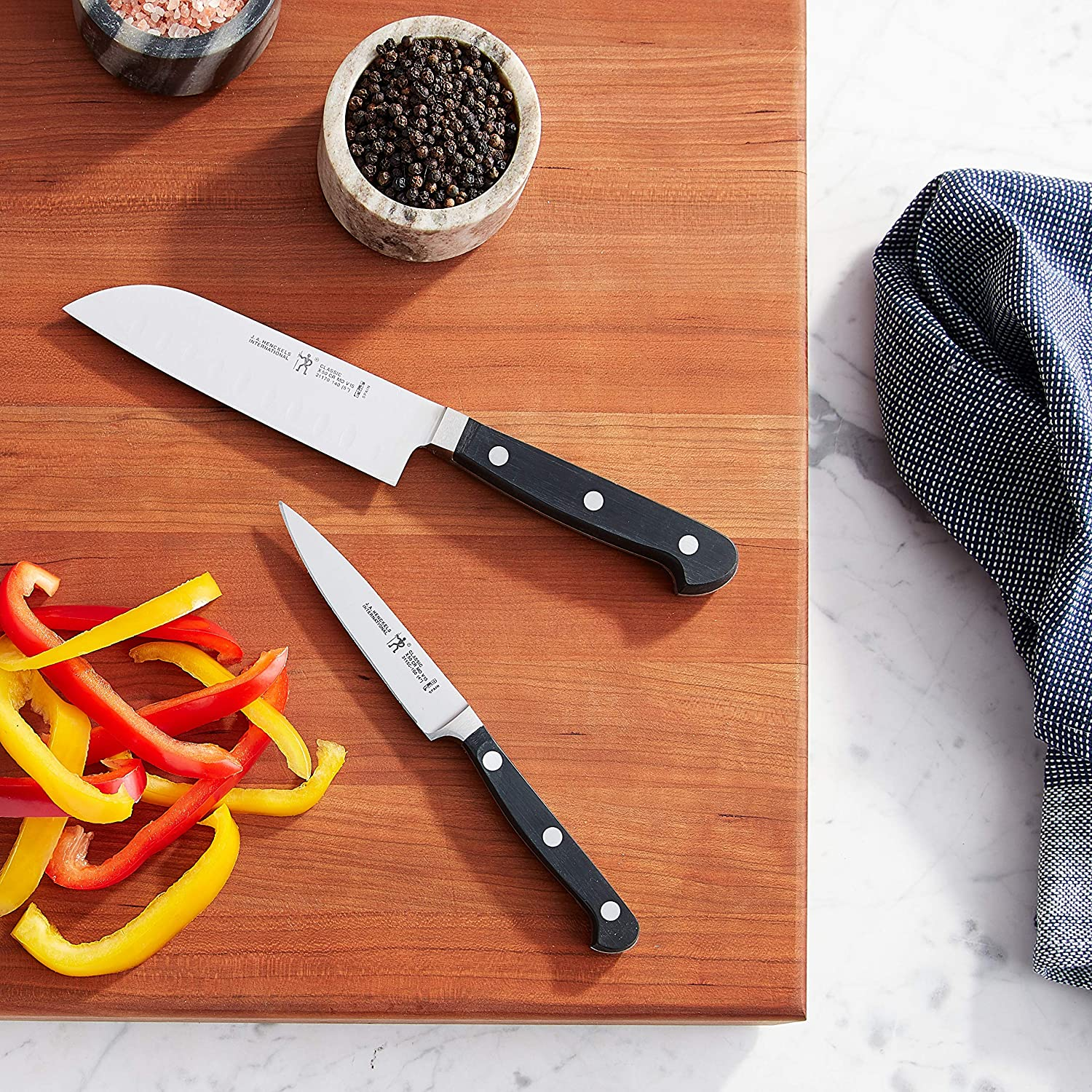 HENCKELS Classic Asian Knife Set, 2-Piece, Black/Stainless Steel