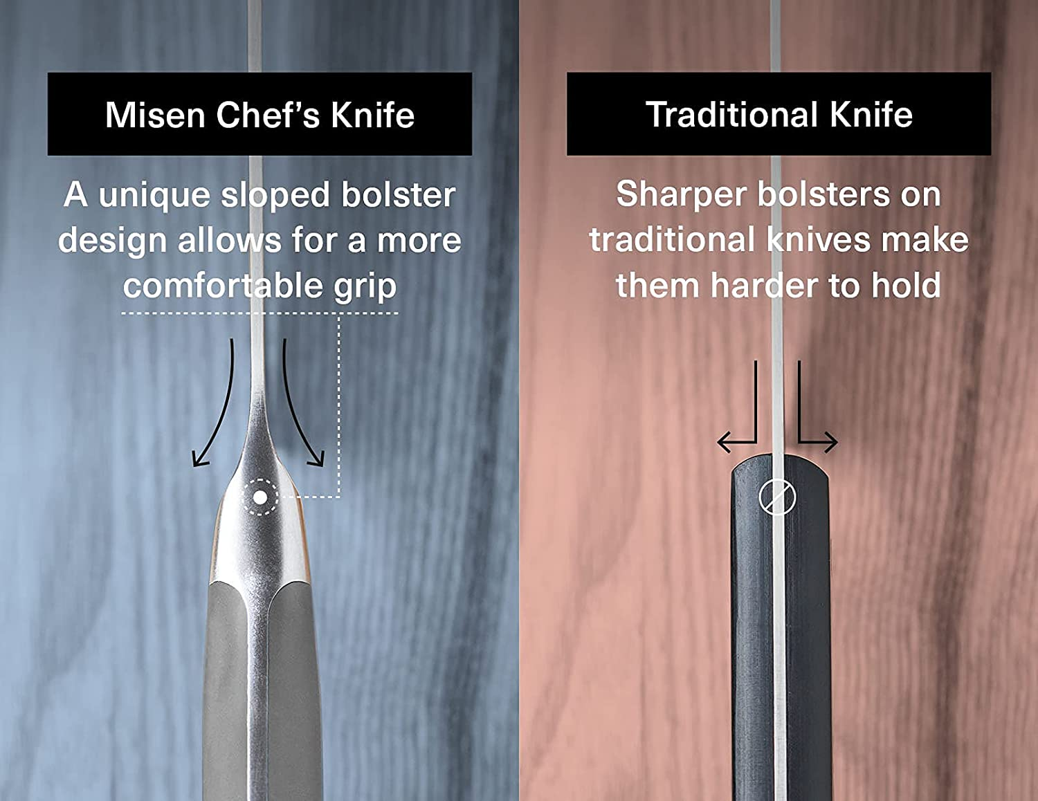 Misen Chef Knife - 8 Inch Professional Kitchen Knife - High Carbon Steel Ultra Sharp Chef'S Knife, Gray