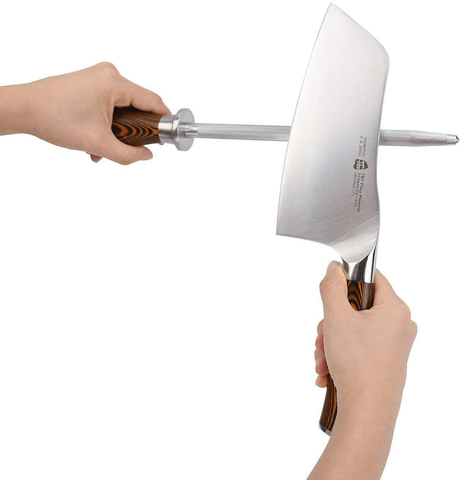 Image of TUO Knife Set 8Pcs, Japanese Kitchen Chef Knives Set with Wooden Block, Including Honing Steel and Shears, Forged German HC Steel with Comfortable Pakkawood Handle, Fiery Series Come with Gift Box